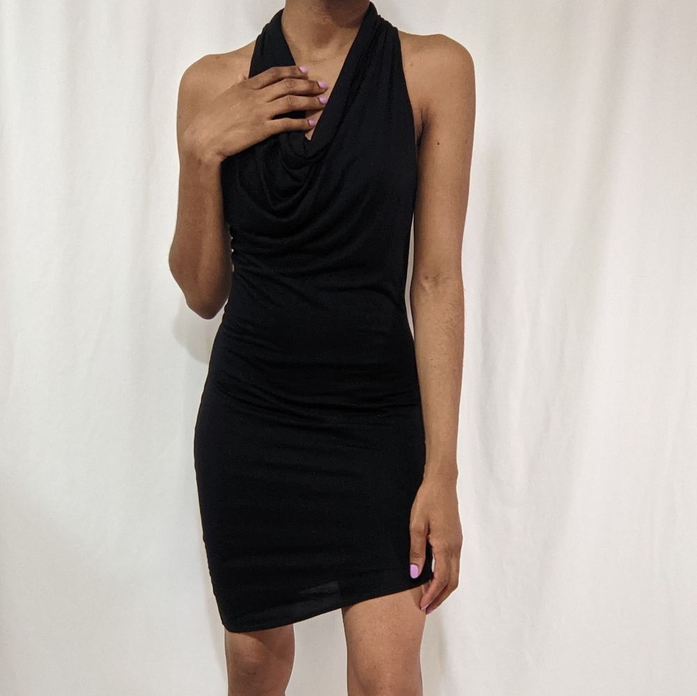 Helmut Lang Black Jersey Racerback Dress